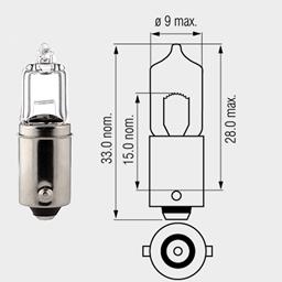 Lampe 12V 10W Halogen BA9S