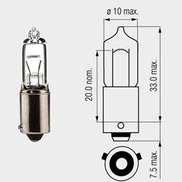 Lampe 12V 10W Halogen BAY9s