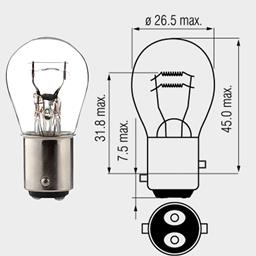 Lampe 6V 18/5W BAY15D