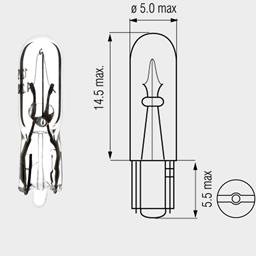 Lampe 12V 1,2W Glassockel 2,0x4,6