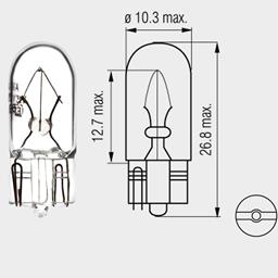 Lampe 12V 5W Glassockel 2,1x9,5