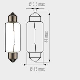 Lampe 12V 10W Soffitte 42mm