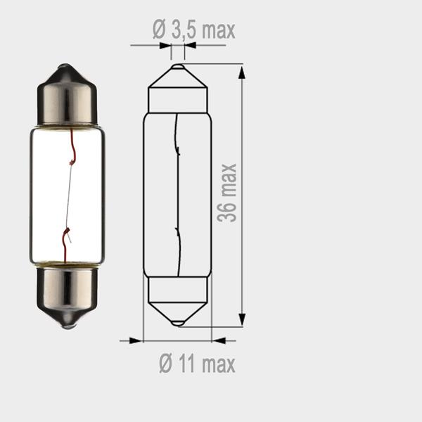 Lampe 12V 5W Soffitte 10 x 38mm kaufen, Parts4Riders