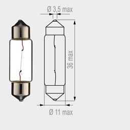 Lampe 12V 10W Soffitte 35mm
